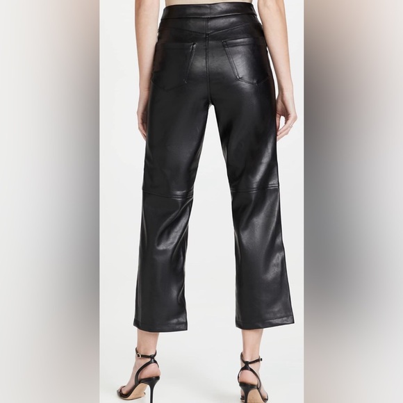 BLANK NYC Baxter Straight Leg Hi-Rise Faux Vegan Leather Jeans Black NWT 30 - Picture 7 of 11
